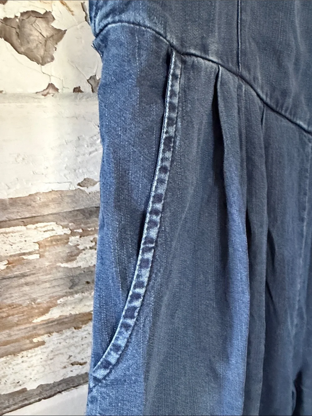 Blue Velvet Dark Blue Denim Women’s Overalls Dress